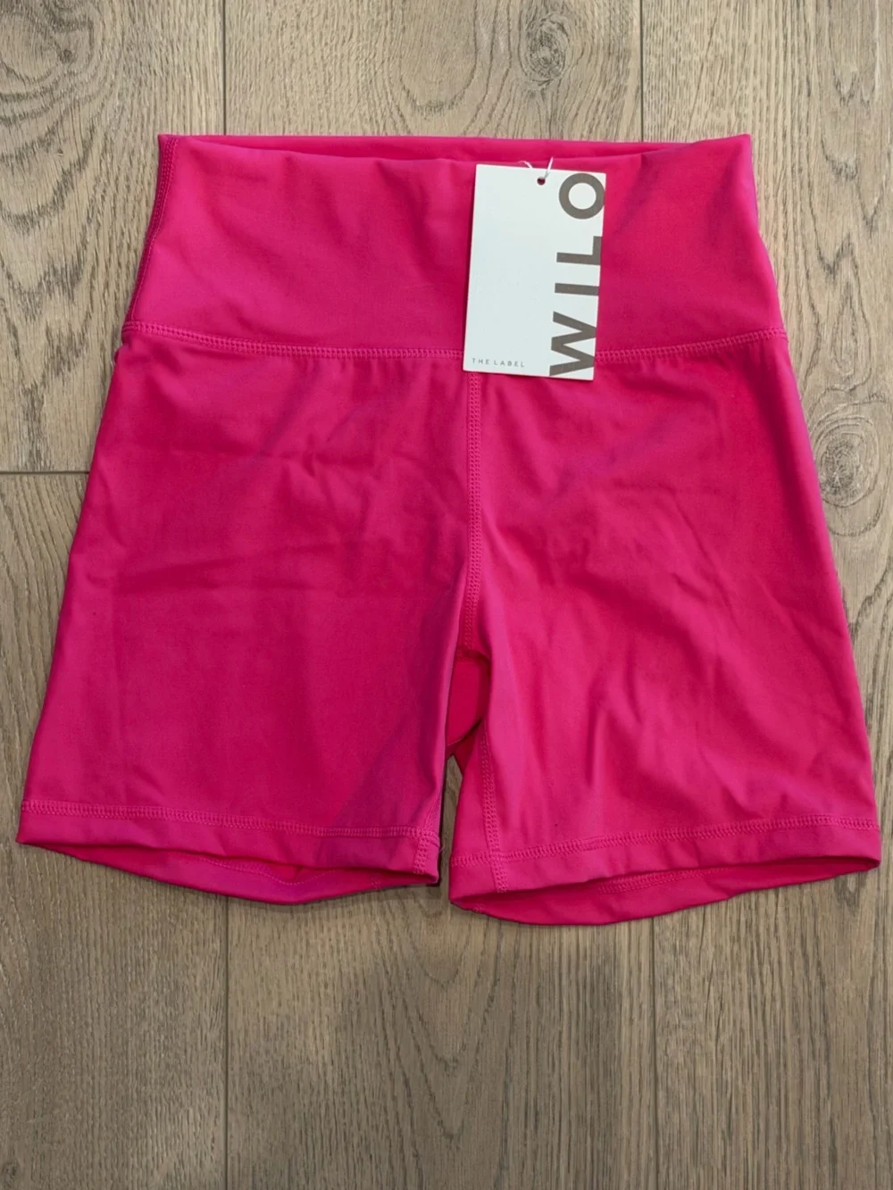 Wilo The Label Sports Bra & Ruched Biker Short Set Pink S NWT